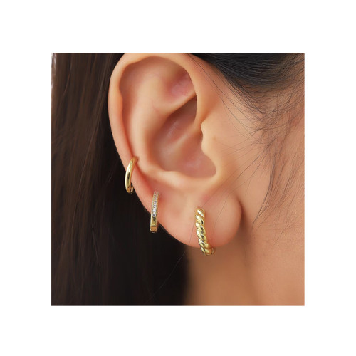 Perfect Hoop Copper Earing Set Vintage Gold Color Jewelry Sets Gifts Geometry Earring Jewelry