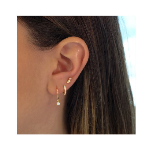 Classic Hoop Earrings for Women Zircon Opal Protein 18K Gold Fahion Jewelry Party Gifts