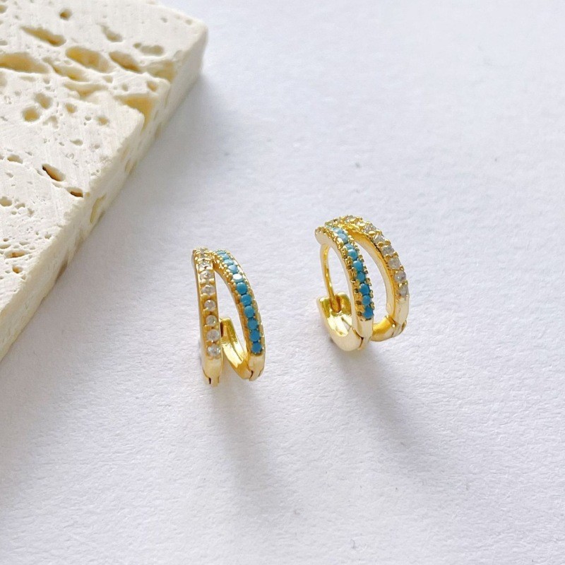 Hot Sale Zircon Hoop Earrings Simple Temperament Exquisite Hot Semale Sexy Jewelry Gift