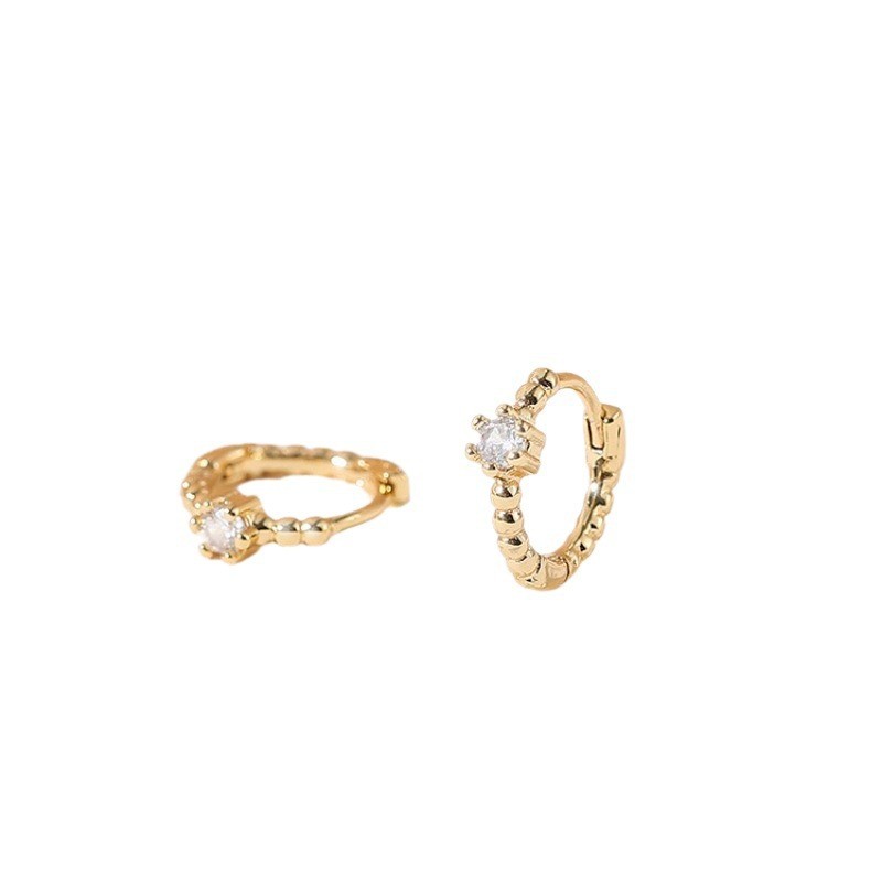 Gold Color Hoop Earrings for Women Vintage Luxury CZ Zircon Women's Earring Wedding Jewelry Wholesale