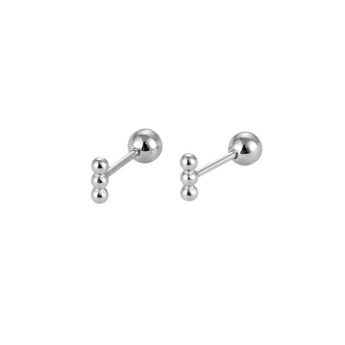 Three-Ball Cartilage Tragus Helix Daith Piercing Stud Earrings Stainless Steel Body Piercing Jewelry Unisex