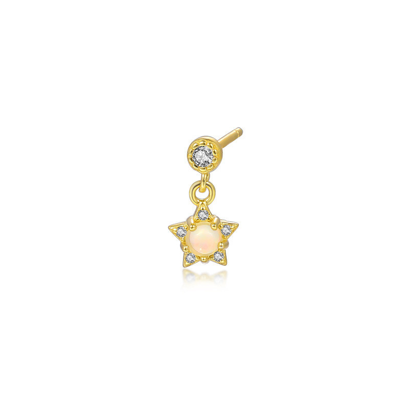 Chic Star Moon Zircon Opal Piercing Earrings for Women Sun Ear Buckle Earring Wedding Jewelry Gifts Pendientes