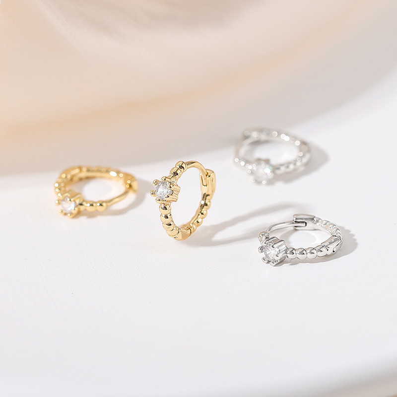Gold Color Hoop Earrings for Women Vintage Luxury CZ Zircon Women's Earring Wedding Jewelry Wholesale