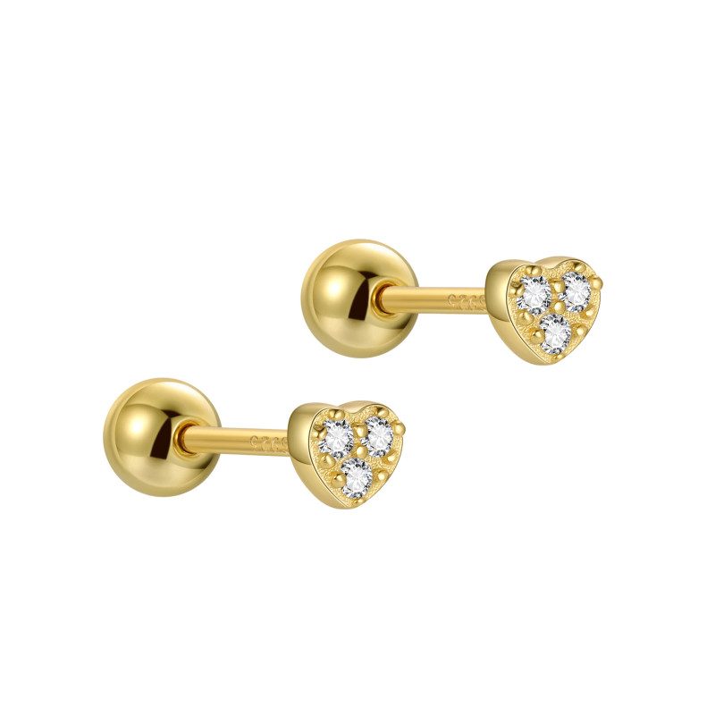 Fashion Romantic Pendant Love Heart Piercing Stud Earrings Women Chic Simple Party Jewelry Ear Buckle