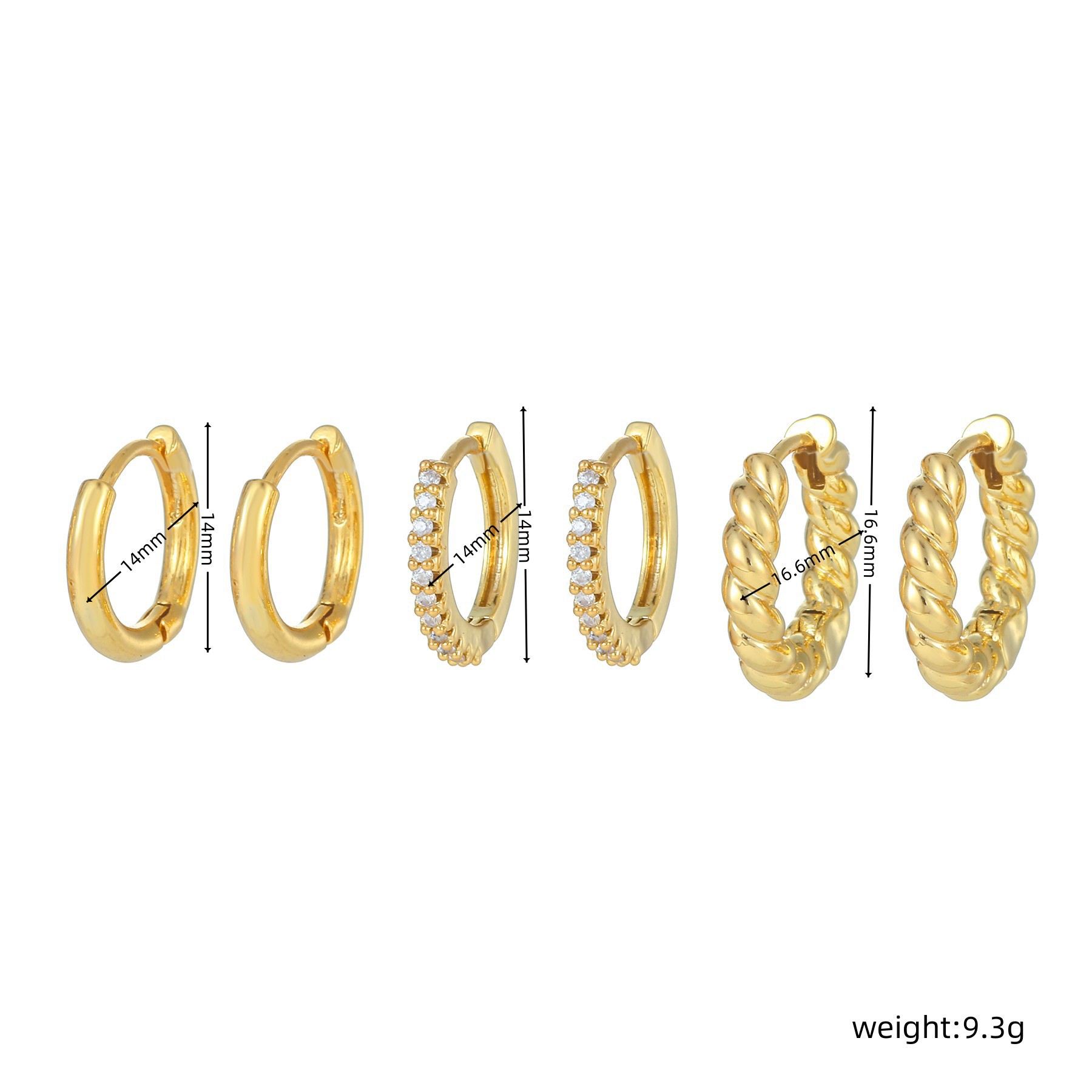 Perfect Hoop Copper Earing Set Vintage Gold Color Jewelry Sets Gifts Geometry Earring Jewelry3