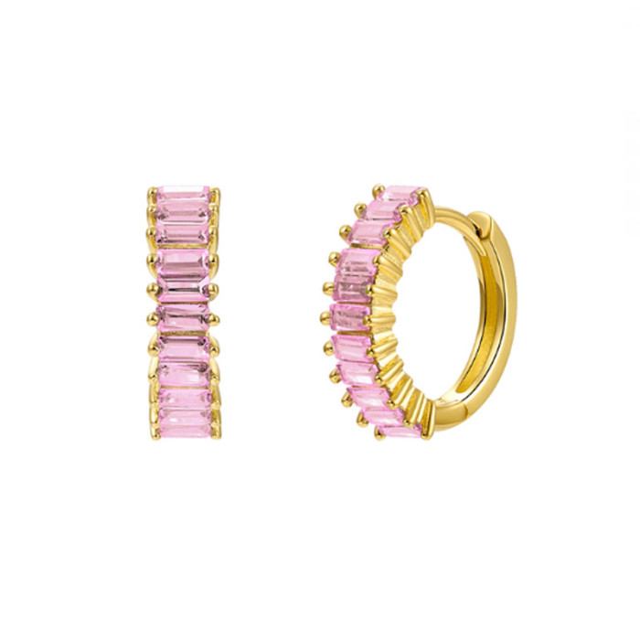 Circle Hoop Earrings Women Colorful Zircon Crystal Cartilage Earrings 2024 Trend Small Piercing Jewelry