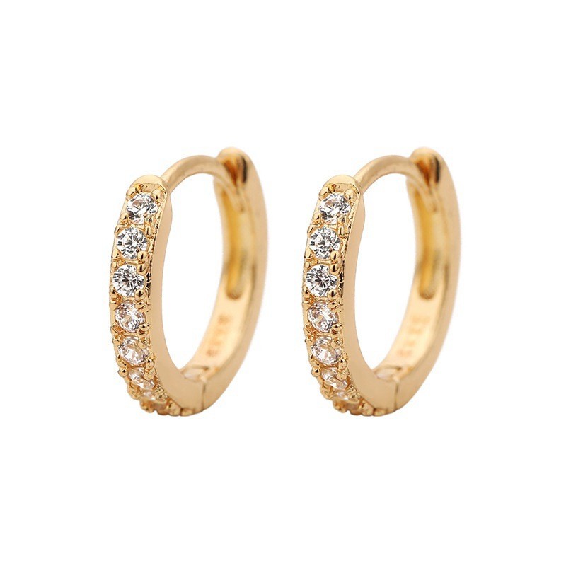 Simple Small Hoop Earrings for Women Round Rainbow Huggie Hoops Charm Zirconia Cartilage Ear Rings Party Jewelry