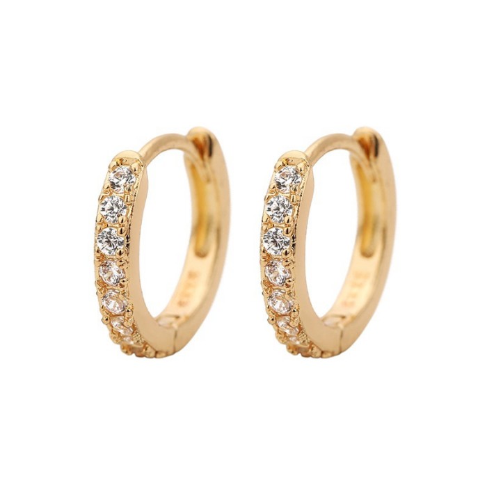 Simple Small Hoop Earrings for Women Round Rainbow Huggie Hoops Charm Zirconia Cartilage Ear Rings Party Jewelry