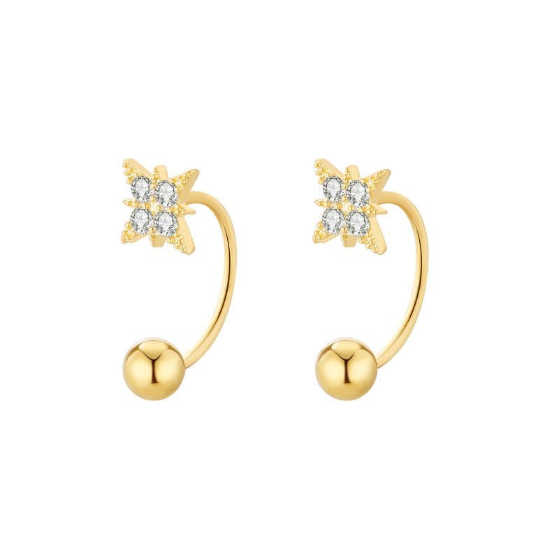 Minimal Crystal Star Ear Studs Earring Women Korean Helix Studs Tragus Cartilage Piercing Jewelry