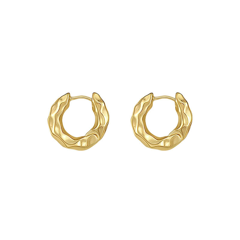 Golden Hoop Earrings Korean Geometry Metal Earrings for Women Female Retro Drop Earrings 2024 Trend Fashion Jewelry