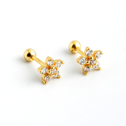 Mini Cute Flower Crystal Stud Earrings Simple Ins Plum Blossom Earrings Fine Party Wedding Jewelry