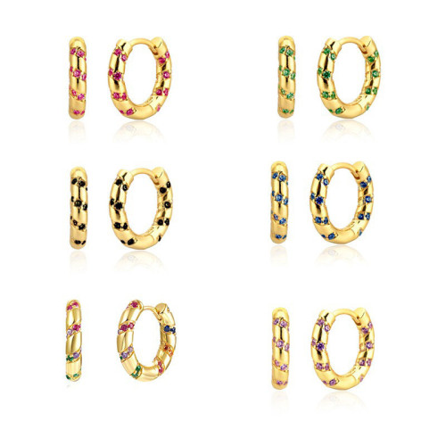 18k Gold Zircon Series Hoop Earrings for Women Ear Cuffs Women's Clip Earrings 2024 Jewelry