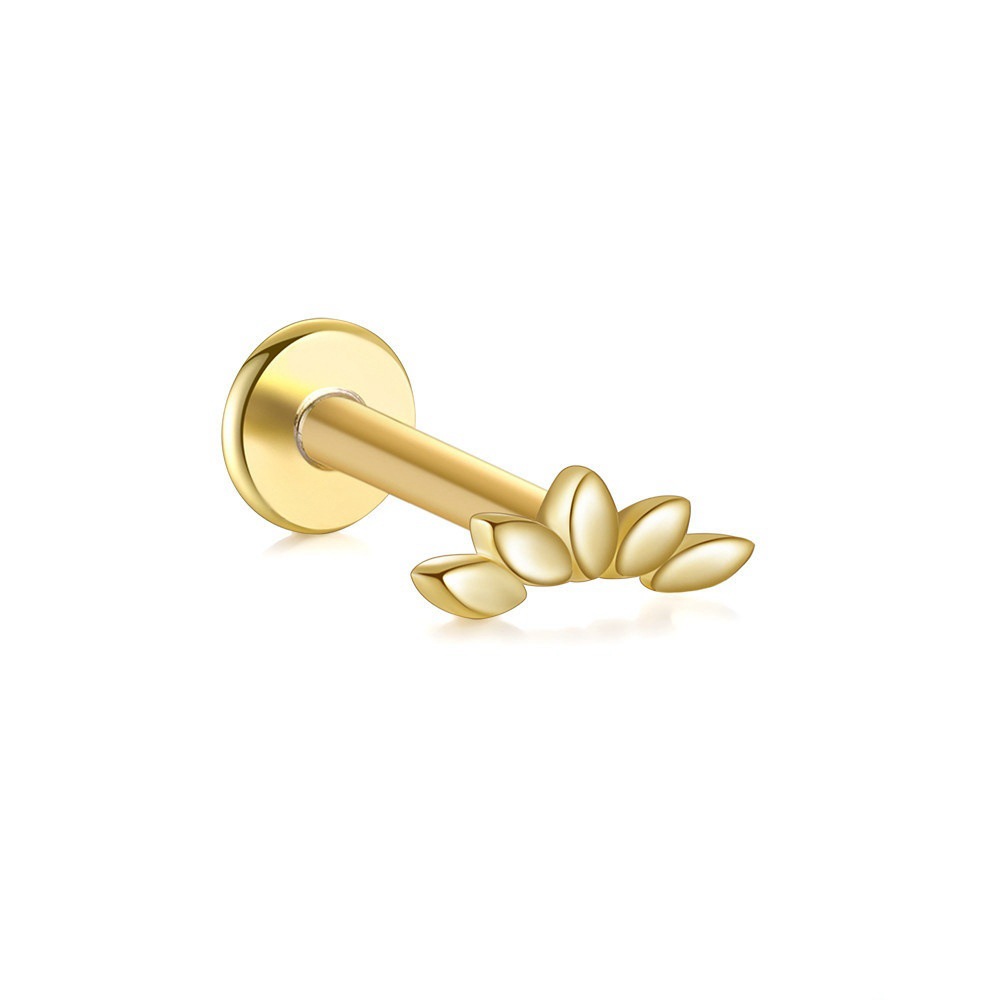 Flat Head Puncture Earring Exquisite Horse Eye Zircon Stud Earring for Women Piercing Body Jewelry