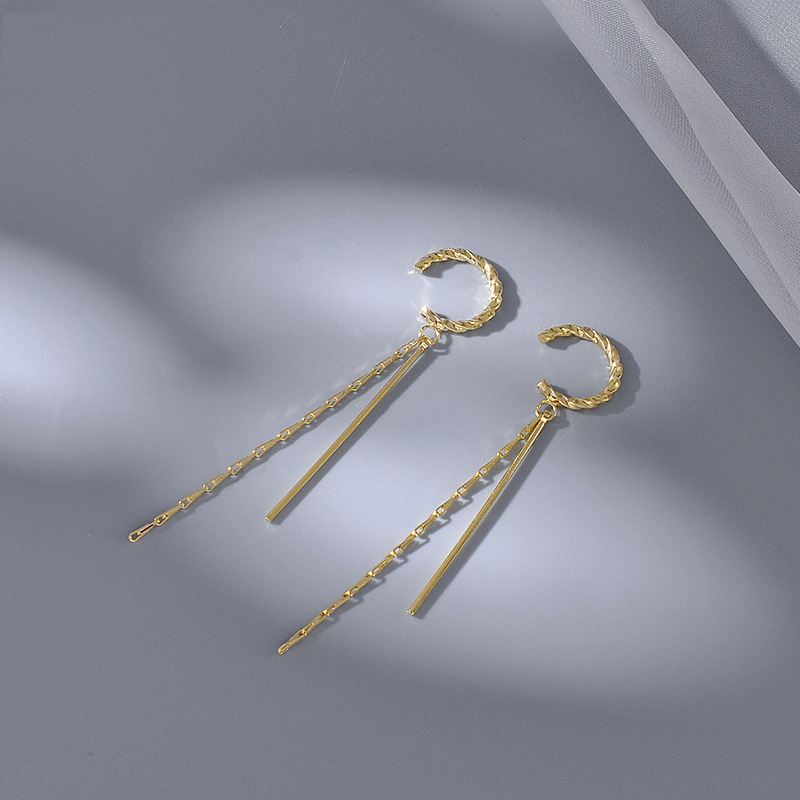 Vintage Tassel Chain No Piercing Ear Bone Clip Earrings for Women Cartilage Ear Cuff Accessories