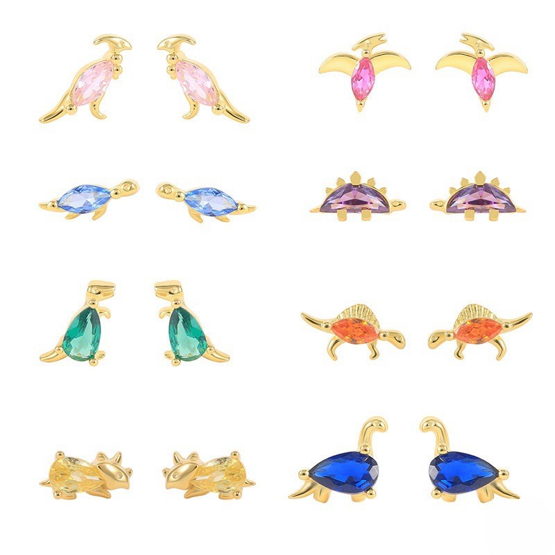 Korea Dinosaur Ear Studs Earring for Women Cartilage Piercing Earring Fashion Jewelry Unusual Accessories Girl
