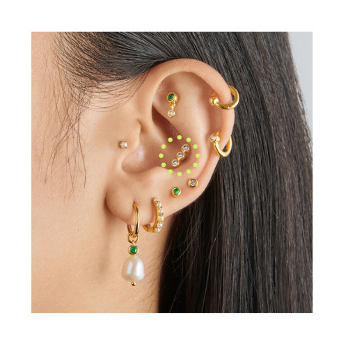 Simple Stud Earrings for Women Piercing Earring Jewelry Threaded Labret Pendientes Star Moon Snake