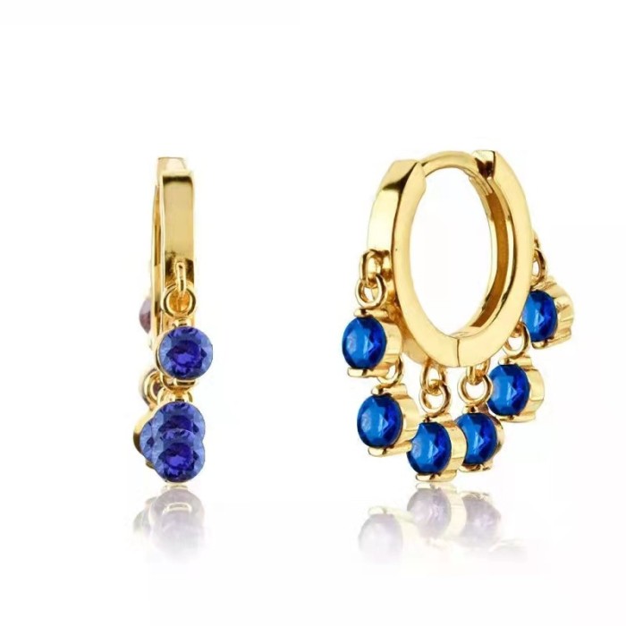 18K Gold Plated Zircon Hoop Earring for Women Small Exquisite 2024 Fashion Piercing Jewelry Gifts