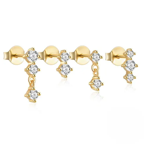 Versatile Piece Stud Earrings Zircon Luxury Jewelry Trending Suitable Birthday Valentine'S Day