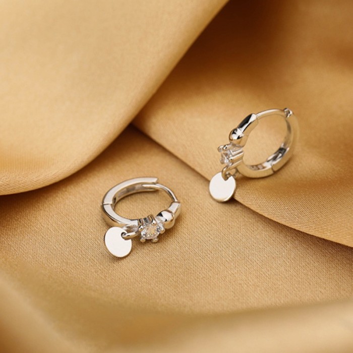 Chic Needle Minimalist Small Ball Pendant Hoop Earrings for Women Premium Gold Earrings Wedding Luxury Jewelry