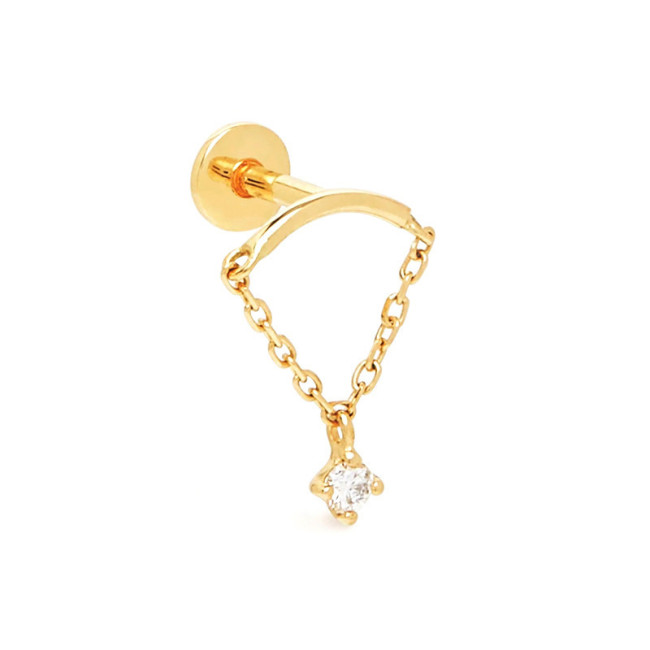 Chic Tassel Chain Crystal Stud Earrings for Women Wedding Party Fashion Jewelry