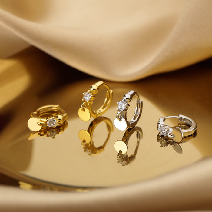 Chic Needle Minimalist Small Ball Pendant Hoop Earrings for Women Premium Gold Earrings Wedding Luxury Jewelry