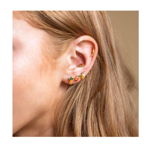 Fashion Ear Needle Exquisite Cute Earrings Colorful Zircon Fruit Series Design High-end Earrings for Women Jewelry
