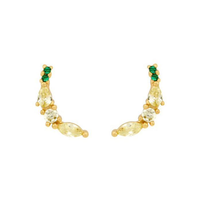 Fashion Ear Needle Exquisite Cute Earrings Colorful Zircon Fruit Series Design High-end Earrings for Women Jewelry