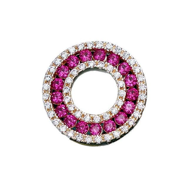 New style synthetic gemstone inter-color imitation diamond inlay pendant light luxury fashion donut red corundum necklace