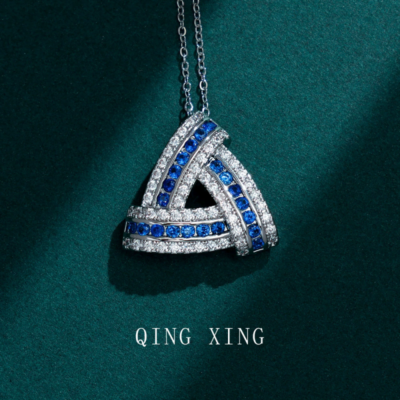 New cross-border products in Europe and the United States live broadcast of the same hot-selling copper inlaid with red corundum zircon luxury pendant high-end sense atmospheric necklace