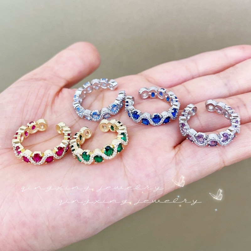 High-end fashion colorful ring red corundum spinel versatile zircon high-end sense Yalishanda internet celebrity opening ring