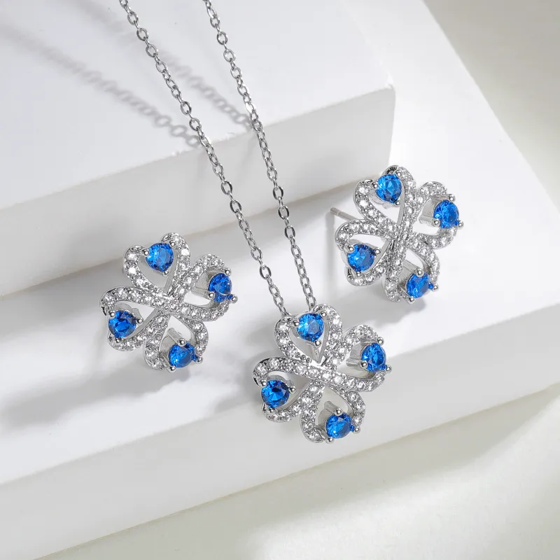 Flower earrings for girls retro high-end light luxury jewelry  new hot nano emerald earrings