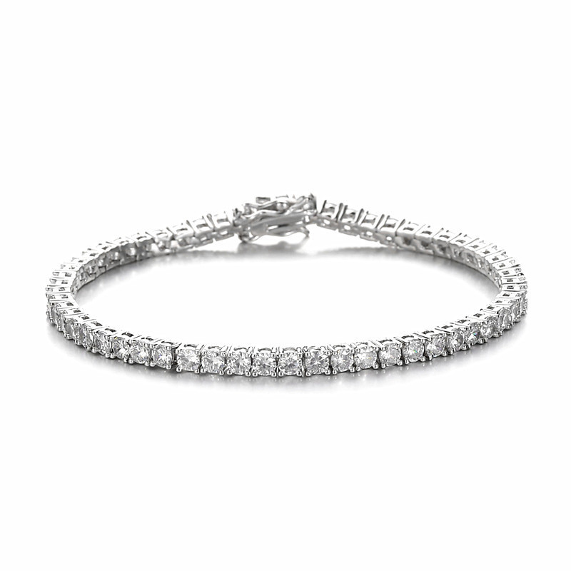 New 3mm zircon inlaid bracelet cross-border hot-selling supply for men and women hip-hop classic row of simple and fashionable hand jewelry