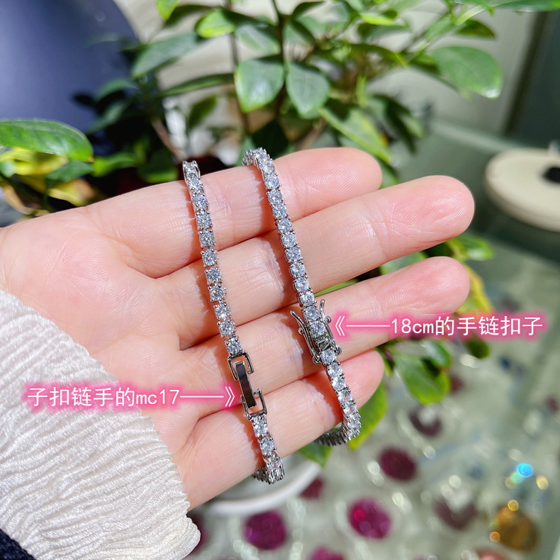 New 3mm zircon inlaid bracelet cross-border hot-selling supply for men and women hip-hop classic row of simple and fashionable hand jewelry