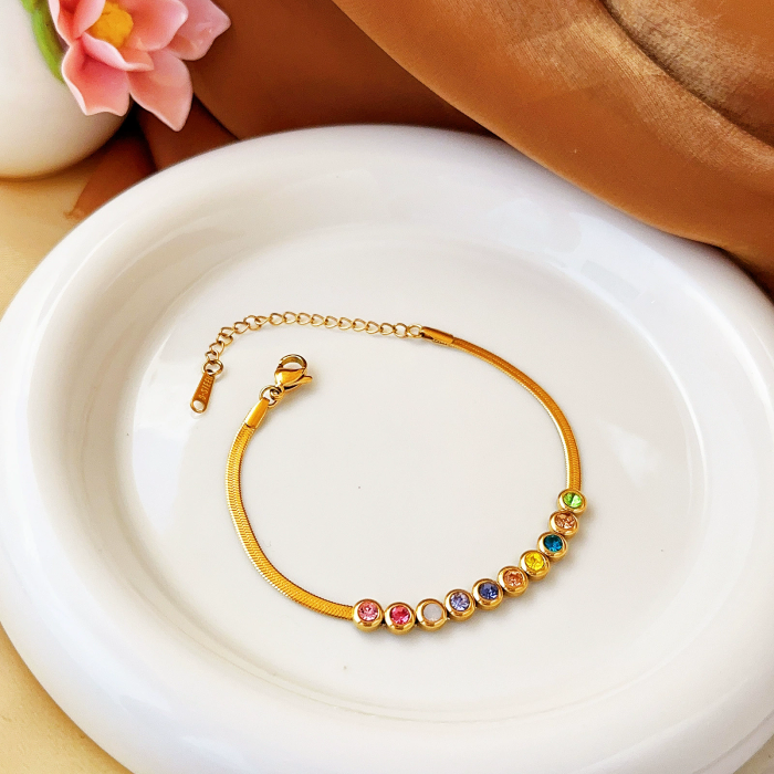 100 styles of bracelets in Europe and America 18k gold color non-disappearing titanium steel women's simple and versatile ins personalized fashion jewelry