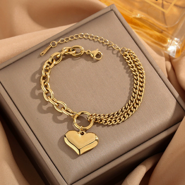 100 styles of bracelets in Europe and America 18k gold color non-disappearing titanium steel women's simple and versatile ins personalized fashion jewelry