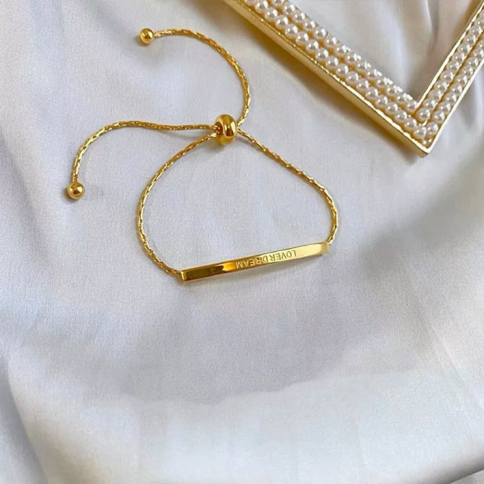 100 styles of bracelets in Europe and America 18k gold color non-disappearing titanium steel women's simple and versatile ins personalized fashion jewelry