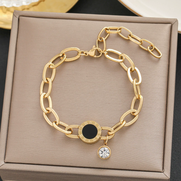 100 styles of bracelets in Europe and America 18k gold color non-disappearing titanium steel women's simple and versatile ins personalized fashion jewelry