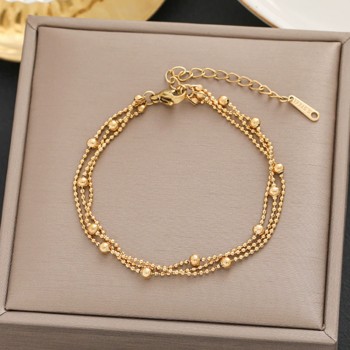 100 styles of bracelets in Europe and America 18k gold color non-disappearing titanium steel women's simple and versatile ins personalized fashion jewelry