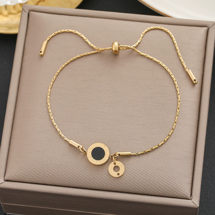 100 styles of bracelets in Europe and America 18k gold color non-disappearing titanium steel women's simple and versatile ins personalized fashion jewelry