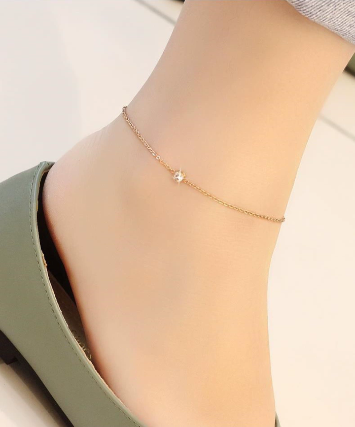 Trendy Double-sided Titanium Steel Double-layer Love Anklet for Women 18K Gold New Style Versatile and Unfastened Fas...