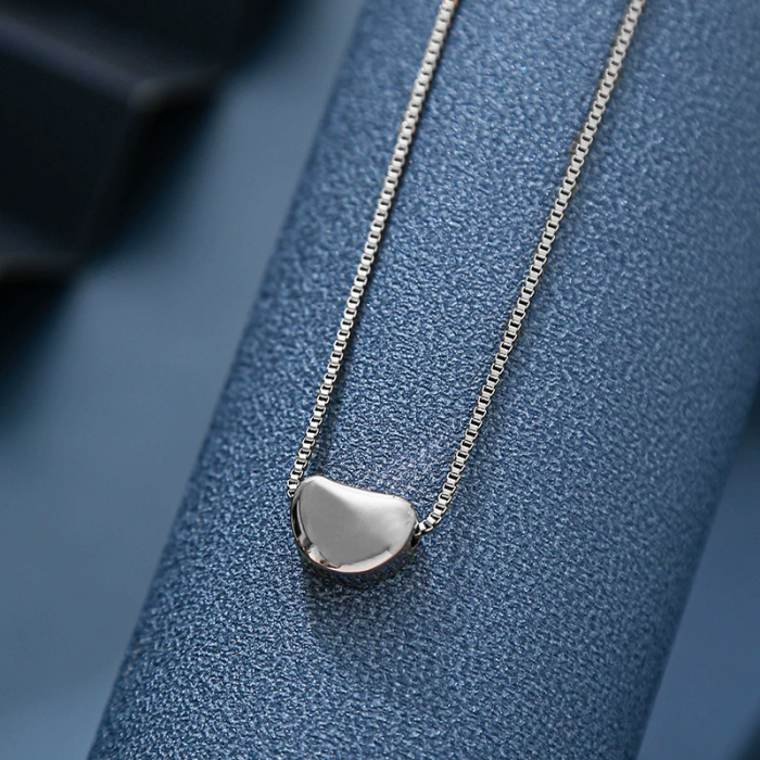 Korean Version of Simple Acacia Bean Pendant Necklace Female Internet Celebrity Ins Light Luxury Niche Design Clavicl...