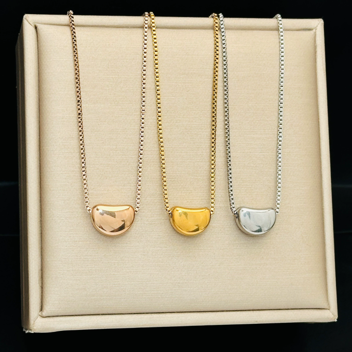 Korean Version of Simple Acacia Bean Pendant Necklace Female Internet Celebrity Ins Light Luxury Niche Design Clavicl...