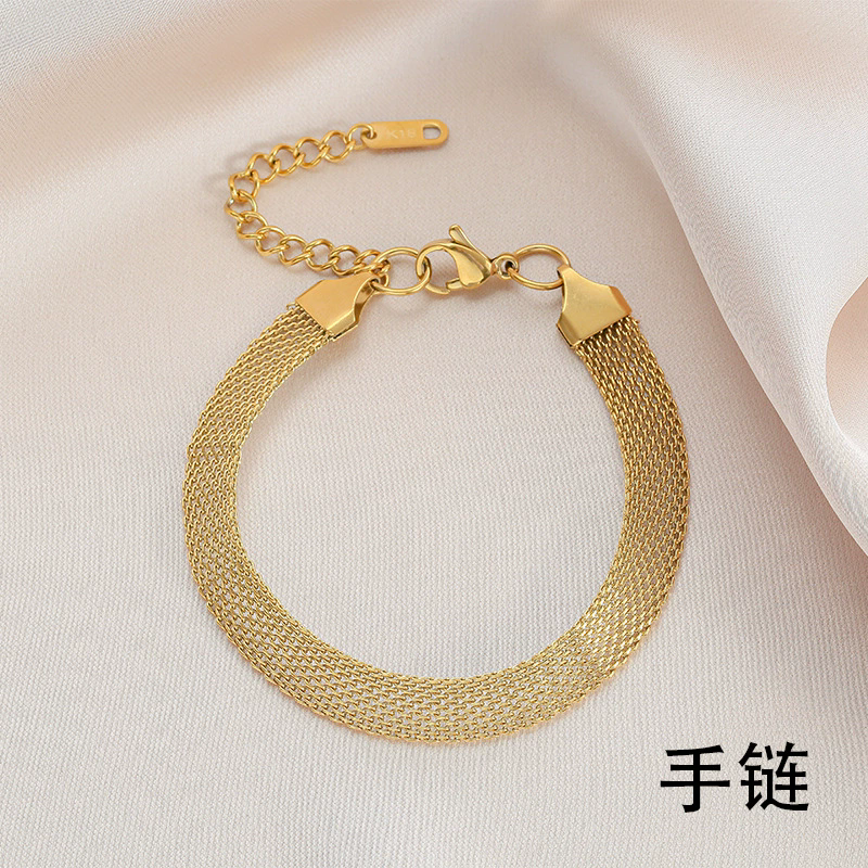 Bracelet for women ins style niche design 18K gold fashion simple student titanium steel jewelry high-end jewelry