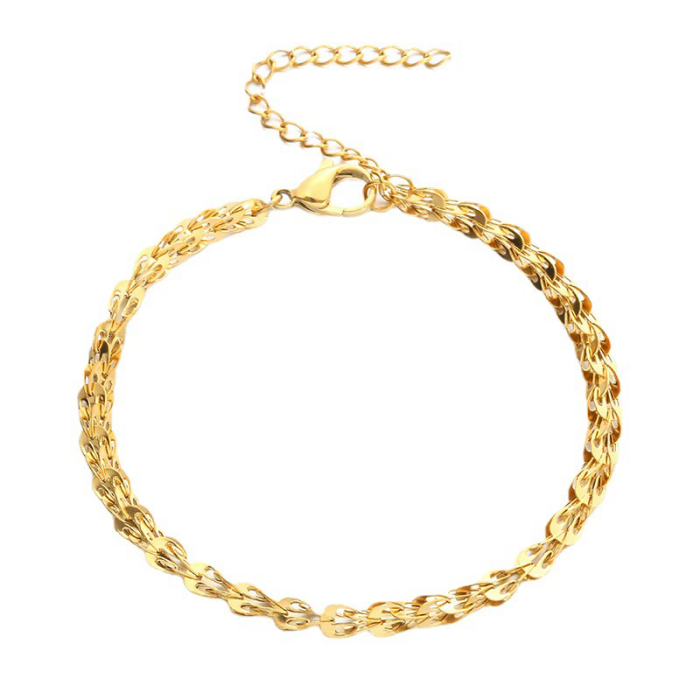 18K Gold Titanium Steel Bracelet Full Phoenix Tail Simple Women's Style Gold Fashion Classic Holiday Gift for Girlfri...