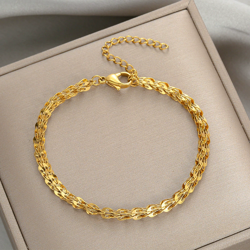 18K gold titanium steel bracelet full phoenix tail simple women's style gold fashion classic holiday gift for girlfriend accessories