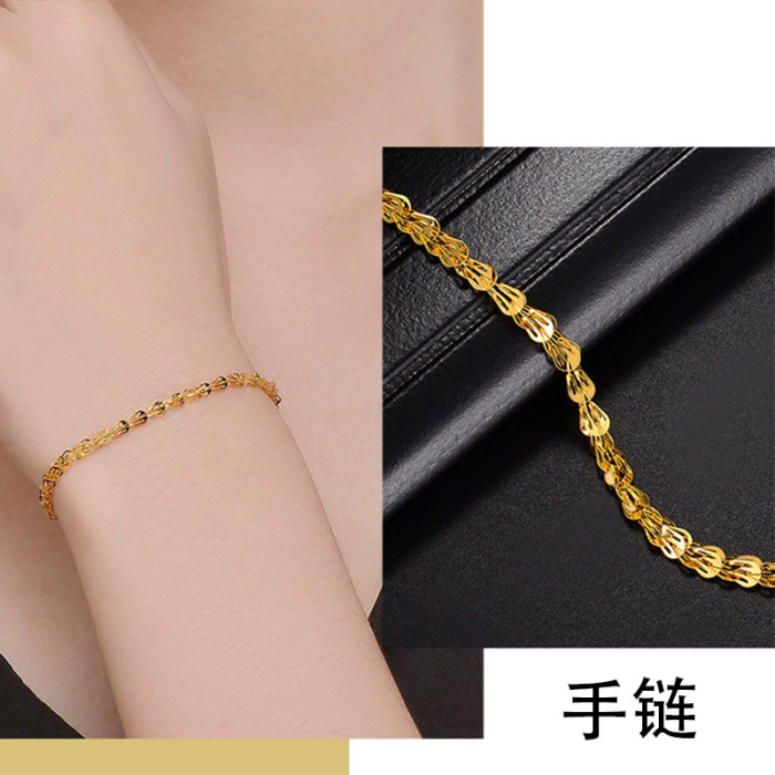 18K Gold Titanium Steel Bracelet Full Phoenix Tail Simple Women's Style Gold Fashion Classic Holiday Gift for Girlfri...