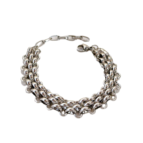 European and American exaggerated light luxury titanium steel heavy industry hand-assembled bracelet bracelets and bracelets for women's new light luxury non-fading men's jewelry