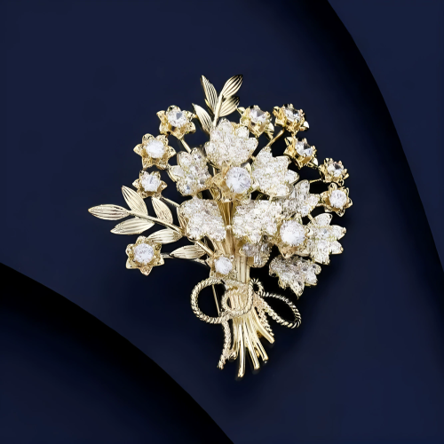 Fashionable and atmospheric fortune tree brooch high-end women's versatile luxury decorative pin fixed clothes corsage suit accessories
