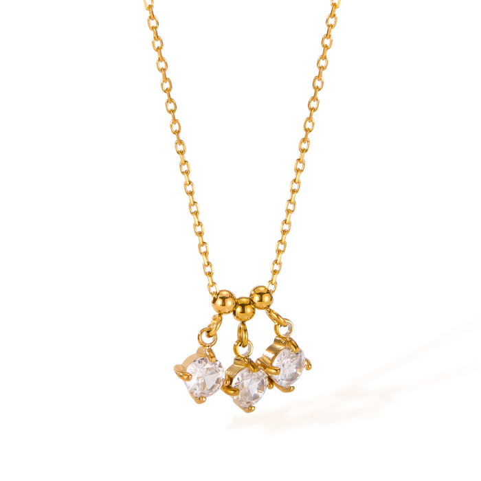 Women's Diamond Pendant Necklace Female Personality Fashion Design Collarbone Chain for Women Preppy Necklaces