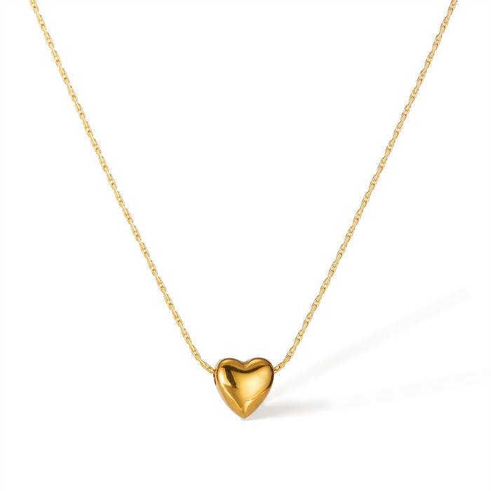 Mini Heart Pendant Necklace Simple, Stylish and Elegant Daily Versatile Non-fading Stainless Steel Jewelry